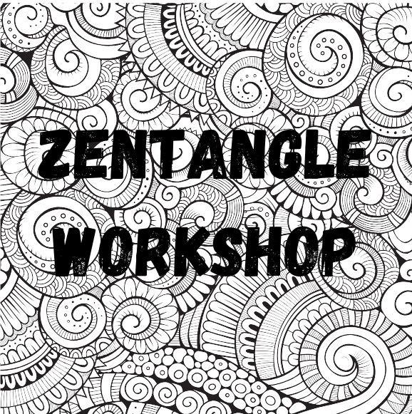 Zentangle design with "zentangle workshop"