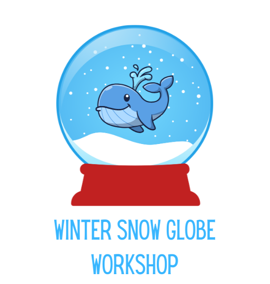 whale inside a snow globe